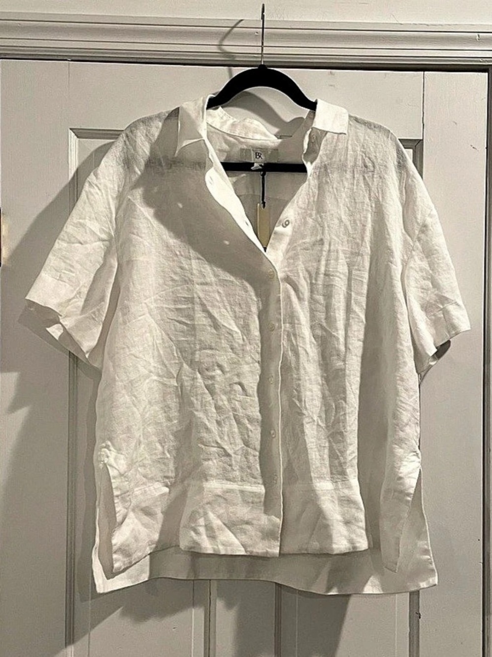 Banana Republic Linen Button Down Shirt in White Size Large NWOT
